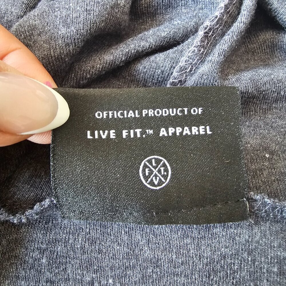 Live Fit LVFT Women's Grey Sleeveless Hooded Crop Top, Size Small - Picture 7 of 12